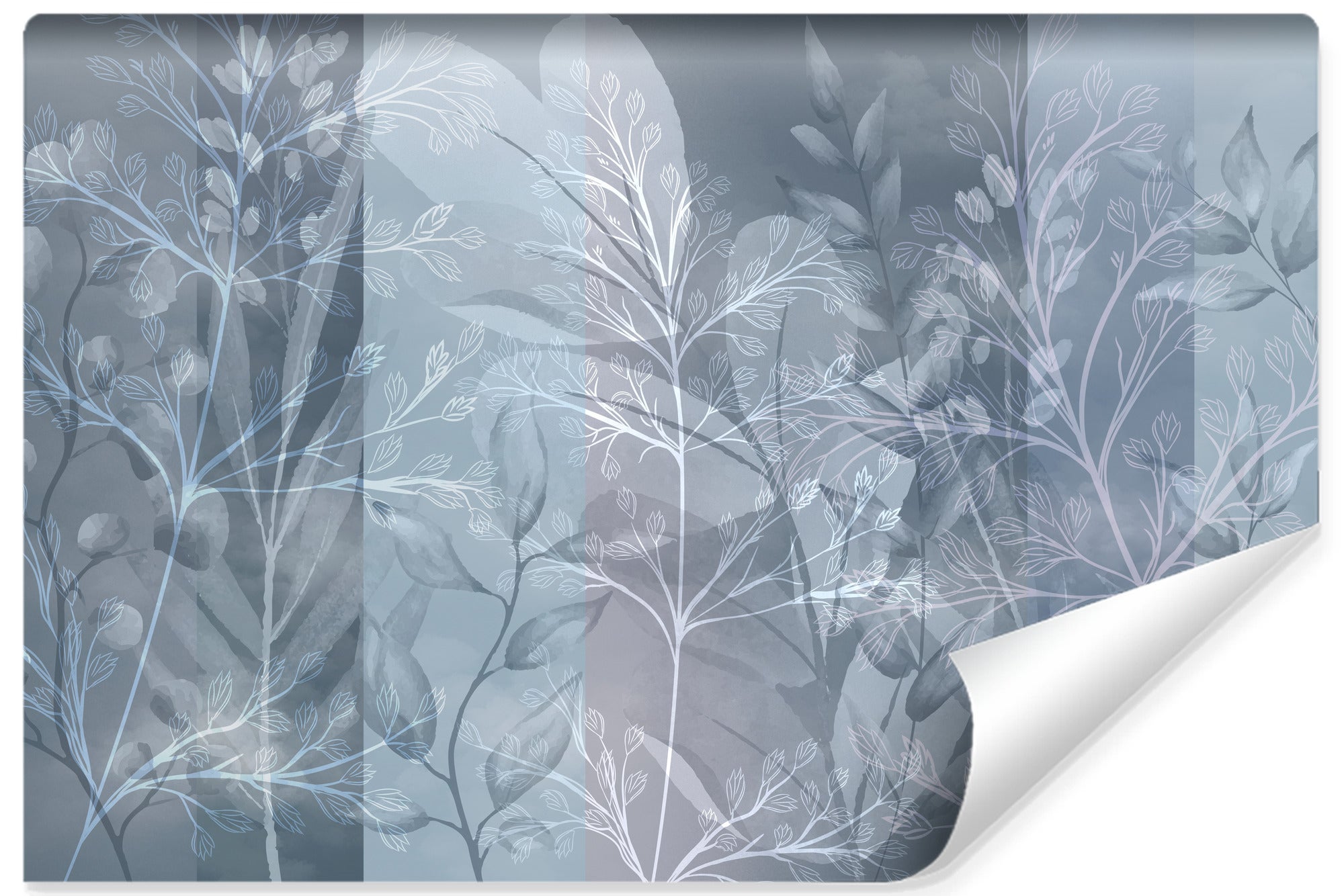 Rouleau Papier Peint Intissé Grandeco Ciara A62703 - Arbres Feuilles, Couleur Pétrole