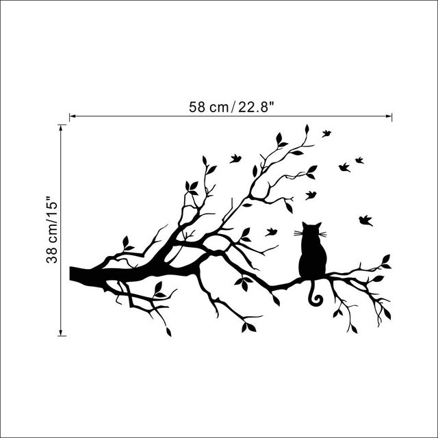 Sticker Mural Oiseau Noir Autocollant Amovible - Décoration Murale Créative Pour Salon, Porte Et Fenêtre