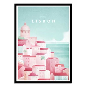 Nacnic Affiche Carte De Lisbonne – Style Noir & Couleur Portugal A4, Décoration Murale Élégante