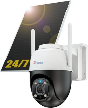 Caméra solaire V380Pro WIFI avec vision nocturne, capteur PIR à double