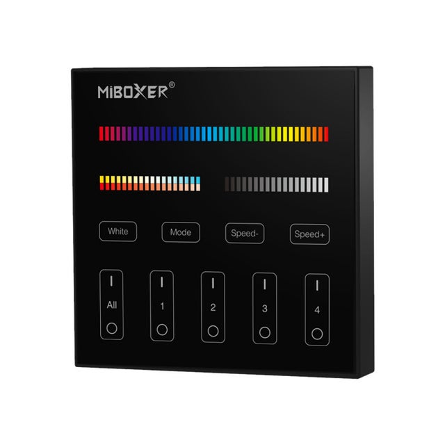 Tactile della parete di controllo remoto Radiofrequenza dimmerabile Wireless 4 zone Nero - RGB+CCT B4B