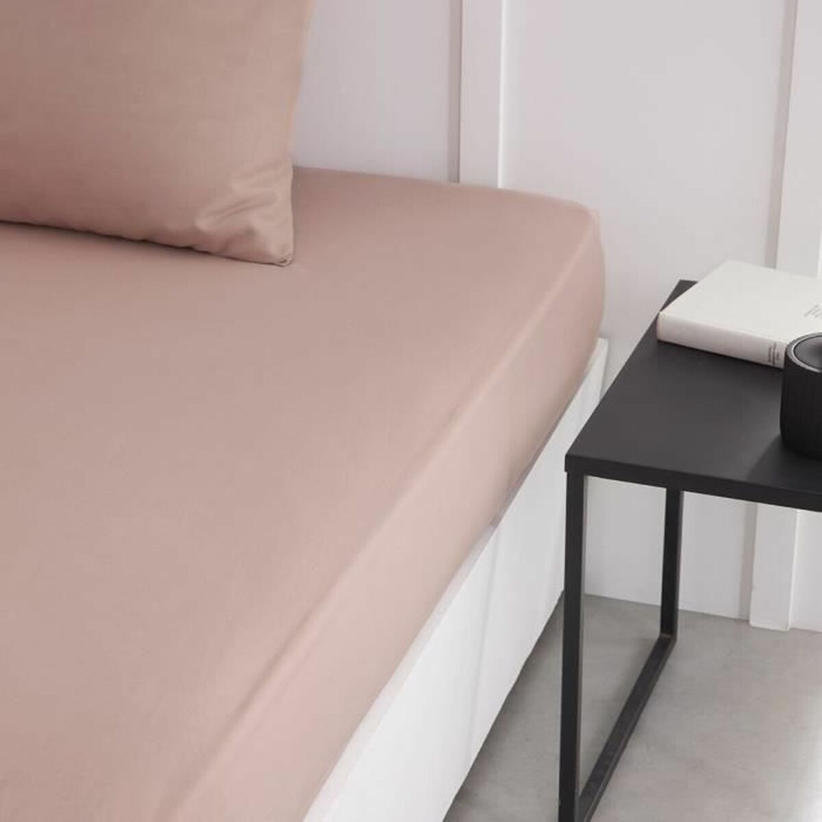 Drap housse TODAY Essential Rose clair 160 x 200 cm - 3