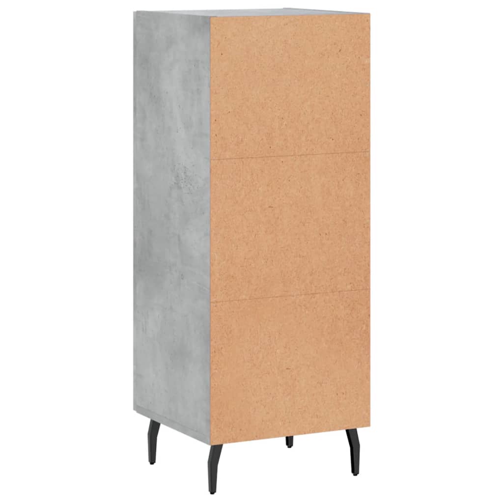 Buffet en contreplaqué gris béton 34,5x34x90 cm - COMFORTXL - 8