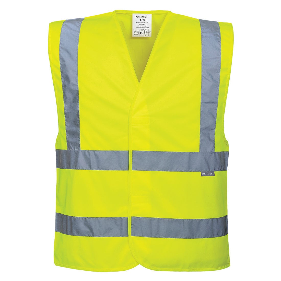 Gilet Haute Visibilité Portwest Baudrier Double Ceinture Jaune S/M - C470YERS/M