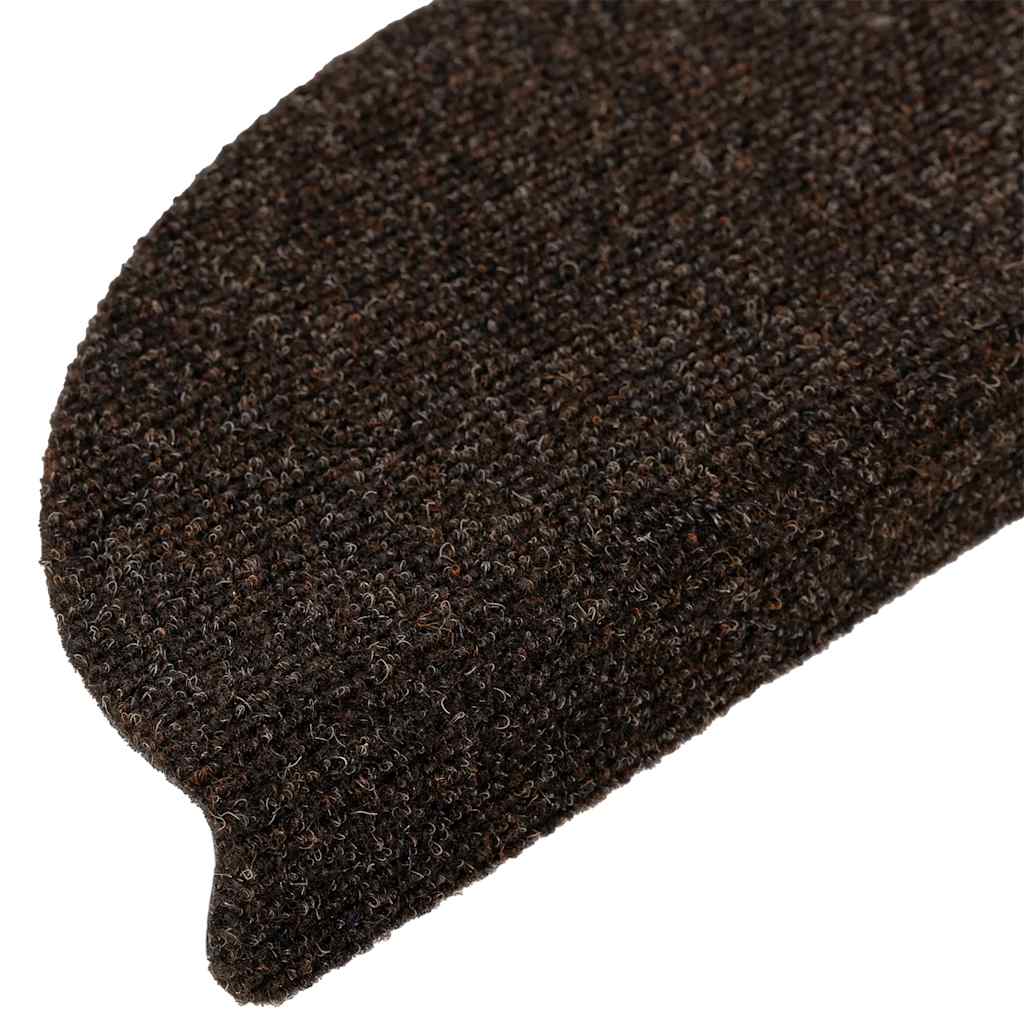 Tapis d'escalier auto-adhésifs 20 pcs | Paillasson d'escalier | Tapis de marche marron 56x17x3 cm CFW254423 - 6