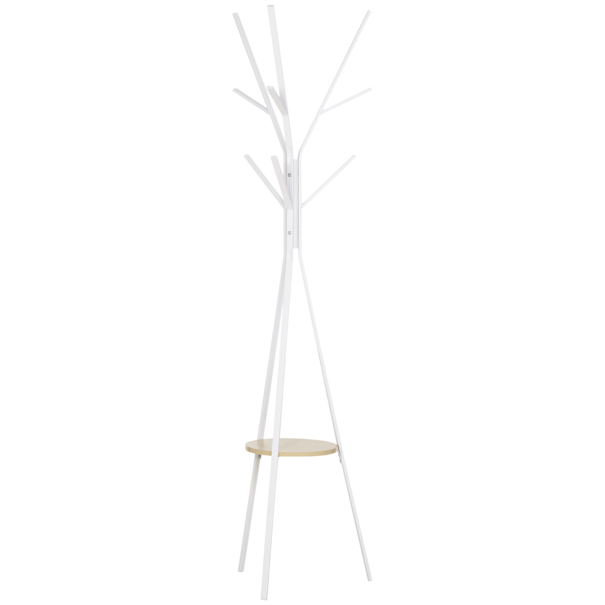 Wieszak na płaszcze, wolnostojący wieszak na płaszcze, wieszak na płaszcze do przedpokoju, biały metal 45x45x180cm do przechowywania w przedpokoju