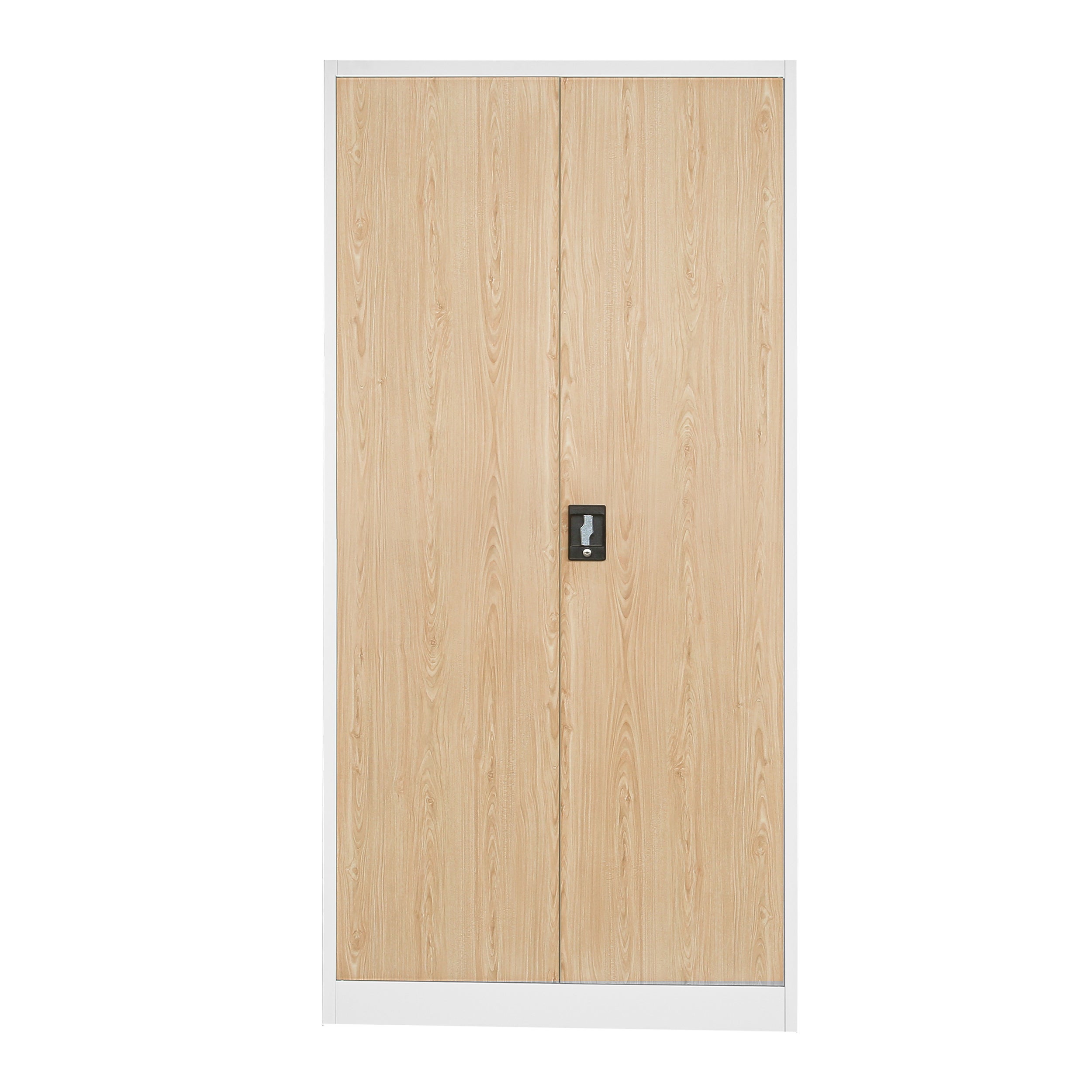 Armoire de Bureau de Rangement Métallique 4 étagères réglables 185 cm x 90 cm x 40 cm Blanc-Chêne de sonoma - 3