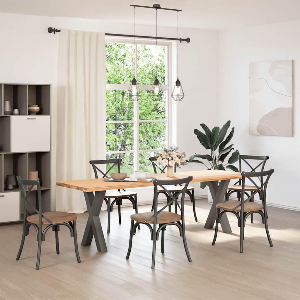 Maison Exclusive - Pieds de table à manger en forme de X, 2 pièces, anthracite, 60 x (72-73) cm, acier - 2