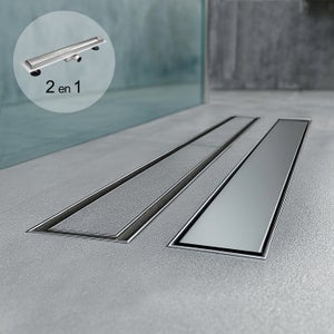 SIENOC Caniveau pour Douche,80cm,360°,2 in 1,Caniveau de Douche en Acier INOX Siphon Sol d'évacuation à Carreler pour Salle de Bain,avec Appareil désodorisant et Filtre à Cheveux SIENOC Caniveau pour Douche,80cm,360°,2 in 1,Caniveau de Douche en Acier INOX Siphon Sol d'évacuation à Carreler pour Salle de Bain,avec Appareil désodorisant et Filtre à Cheveux