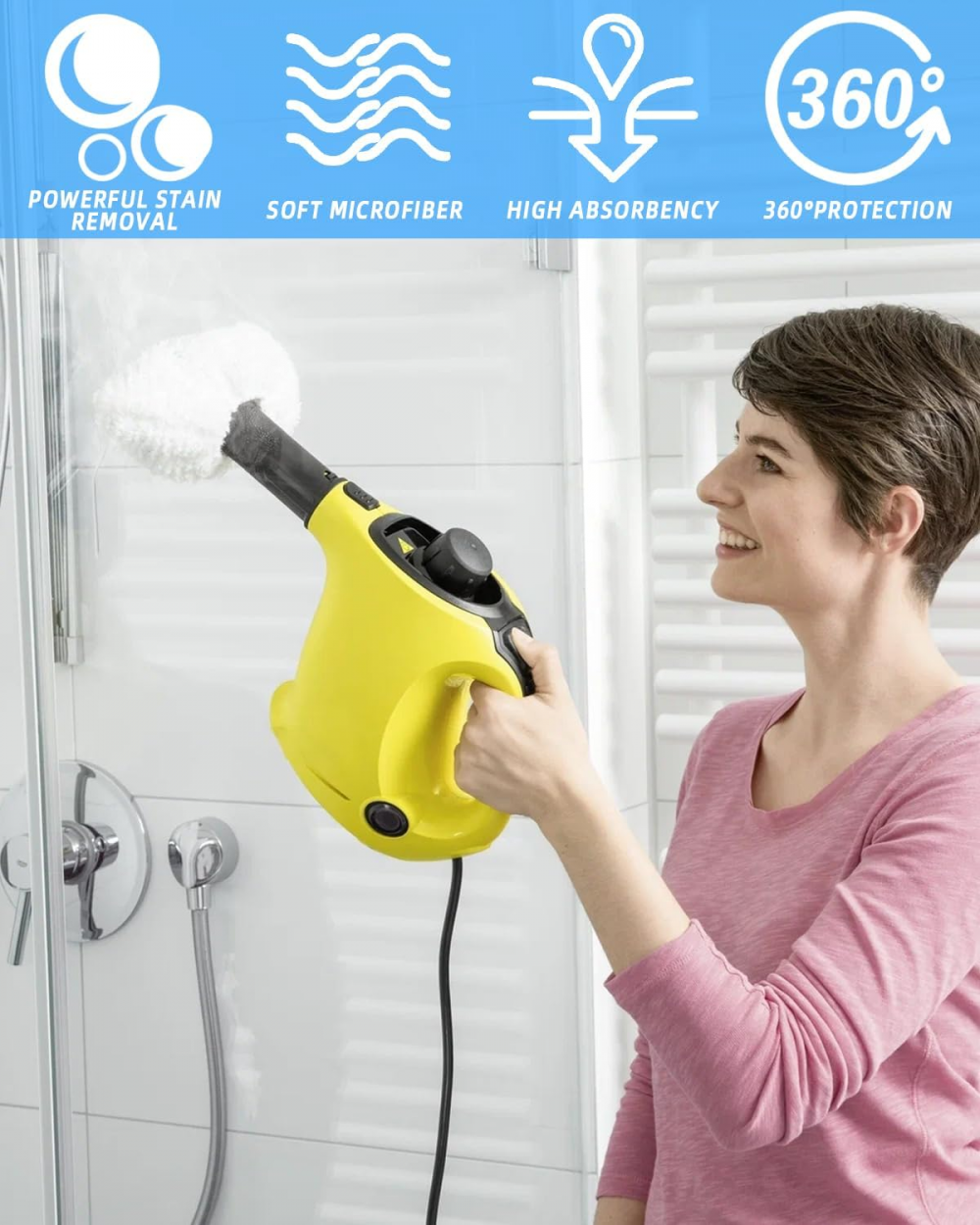 Zestaw 8 akcesoriów do parownicy Kärcher Easyfix SC1, SC2, SC3, SC4 i SC5 – wymienne ściereczki z mikrofibry - 5