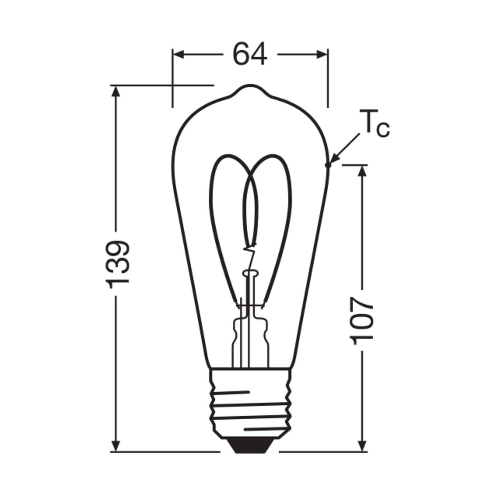 OSRAM Vintage 1906 Edison est une blanc chaud à intensité variaben forme d'ampouEdison avec filament. Il offre 8 W pour 806 lm,E27, verre doré, - 3