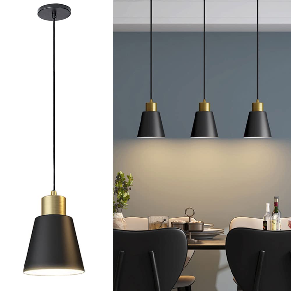 Regulowana czarna lampa wisząca, stożkowe oświetlenie kuchenne, oświetlenie wiszące na wyspę kuchenną, do kuchni, jadalni, baru, żarówka E27