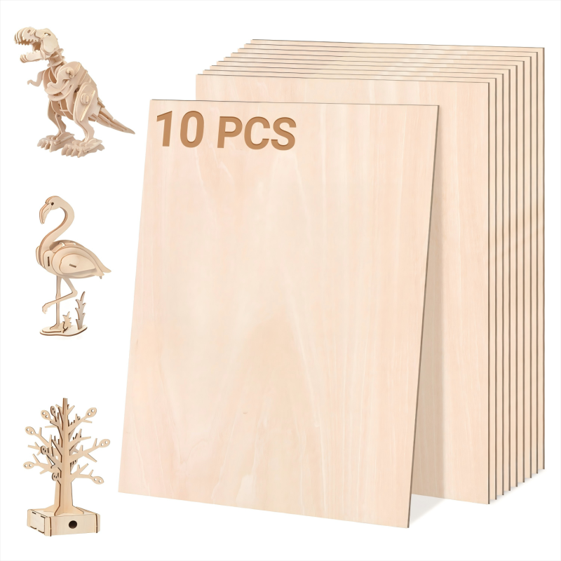 CHUENKUK 40 stuks A4 MDF-platen, 300 x 210 x 2 mm, houten platen om te knutselen, houten plaat om te snijden, te schilderen