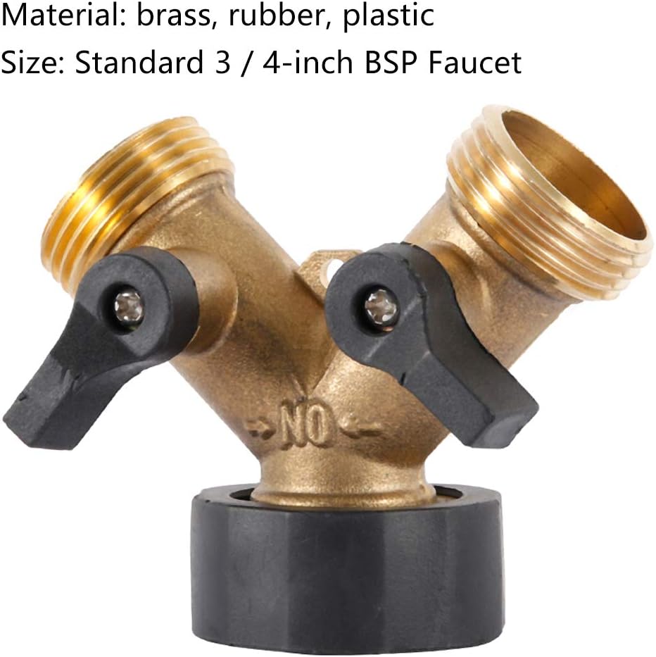 Robinet Double Machine à Laver, Répartiteur Raccord en Y 2 Voies pour Tuyaux d'Alimentation 3/4