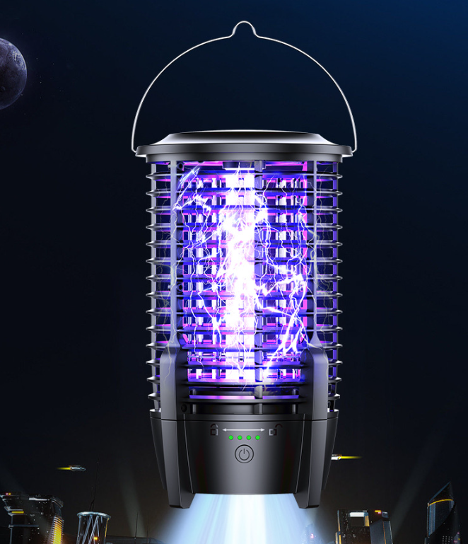 Lampe Anti-moustiques Rechargeable UV - 2000V, IPX5, Batterie 2000mAh - Pour Intérieur Et Extérieur