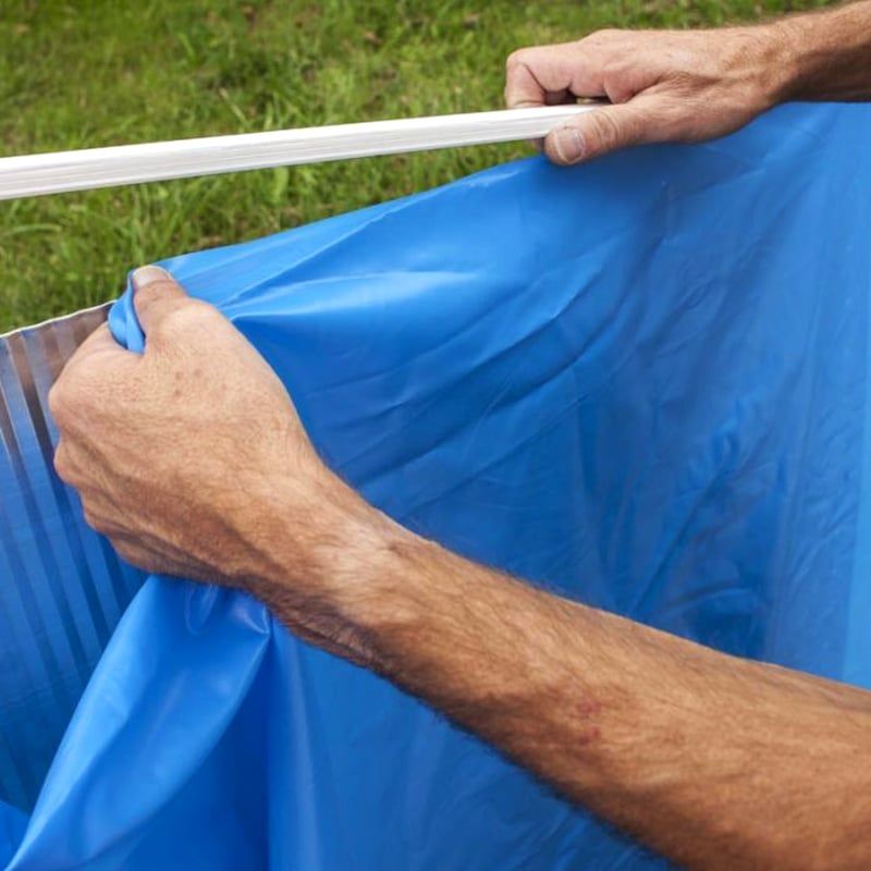 Liner para piscina azul PVC reforçado UV químicos 915x470x132cm impermeável durável - 4