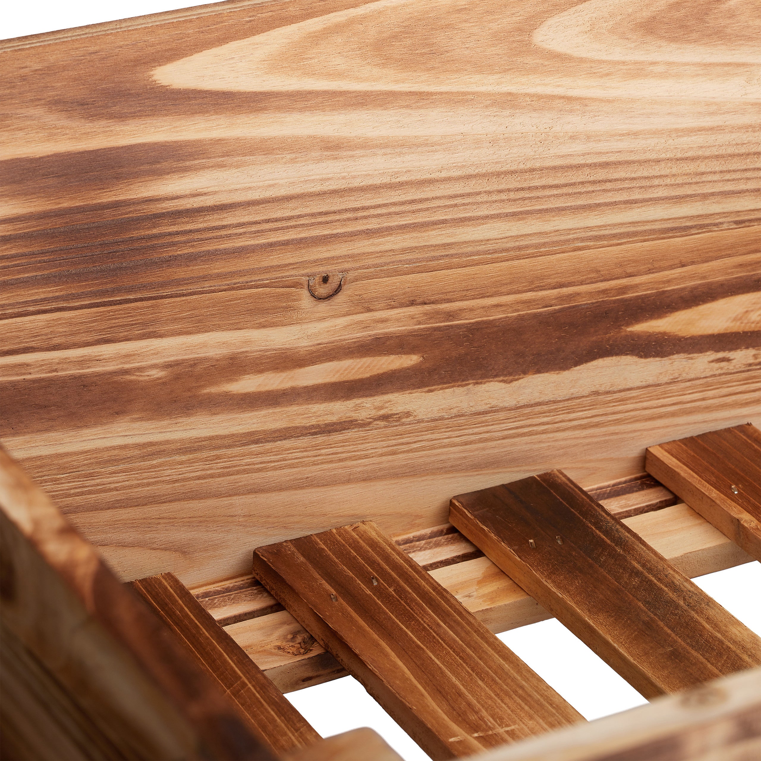 Carré potager bois, légume, herbes, balcon, Jardinière sur pied, HxlxP: 80 x 88 x 43,5 cm, bois flambé, Relaxdays - 6