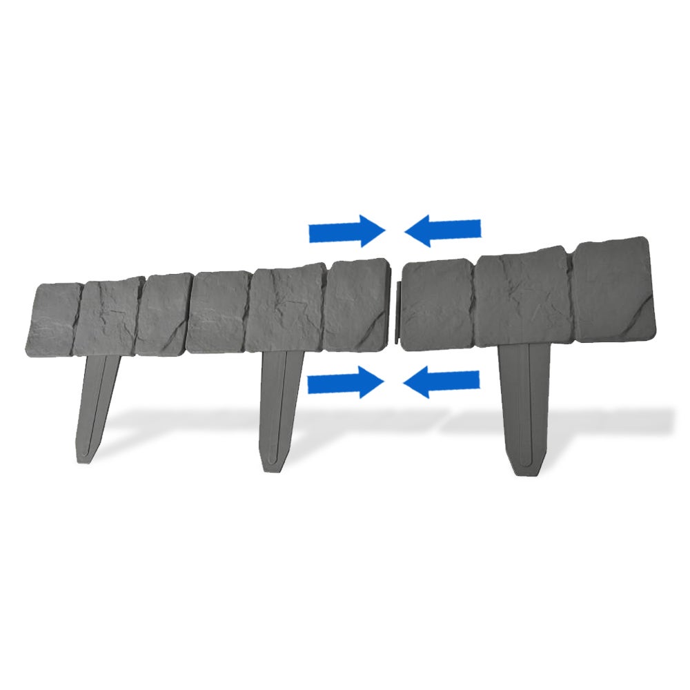 Bordures de Jardin Imitation Pierre - 25 x 10 x 1 cm - Séparation Massifs, Potagers et Espaces Extérieurs Lot de 10 - 4