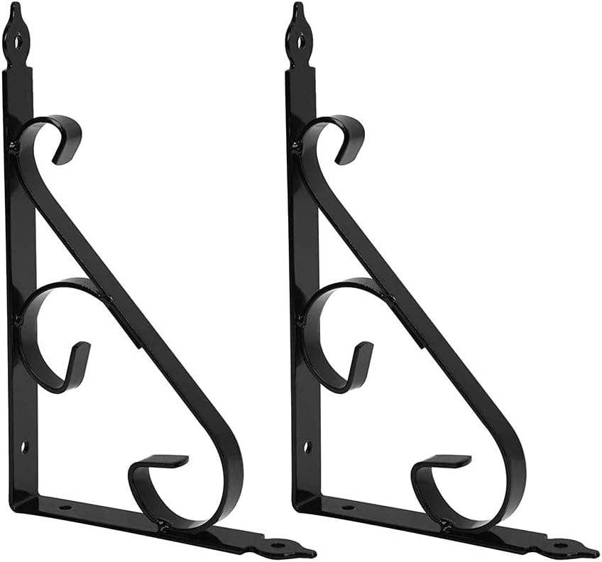Uchwyty trójkątne 90 stopni do ogrodu, łazienki i kuchni, 200 mm x 126 mm (czarne)