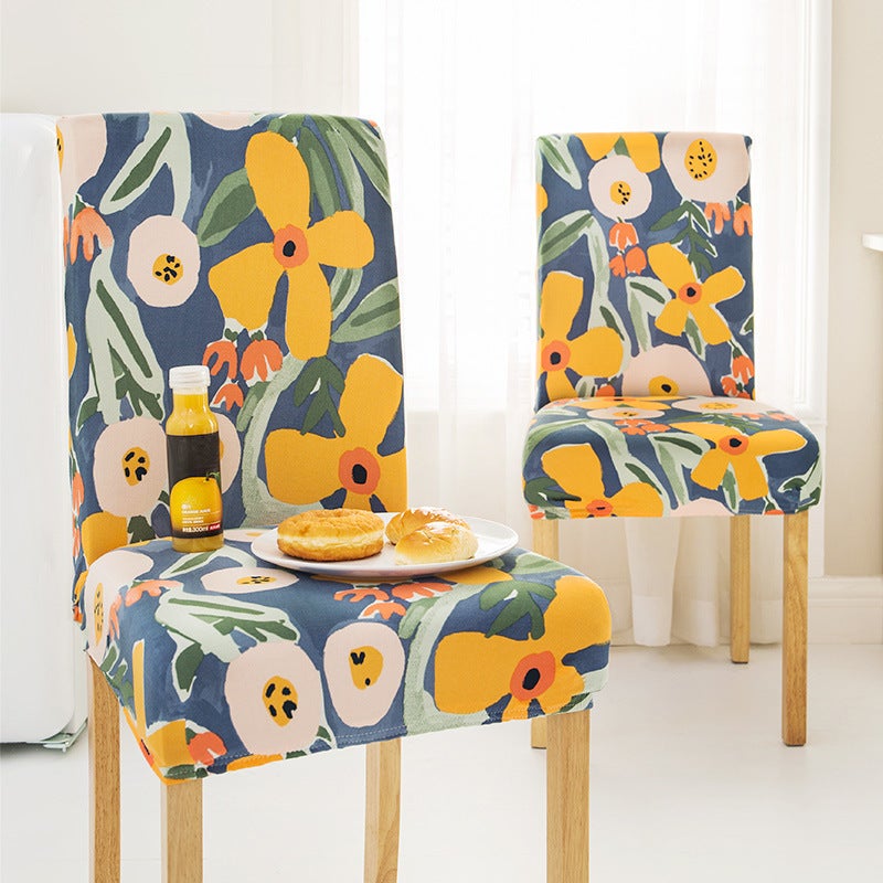 Housse chaise imprimée universelle élastique 4 saisons, dossier intégré – Sunseeker Yan, épaissi. - 2