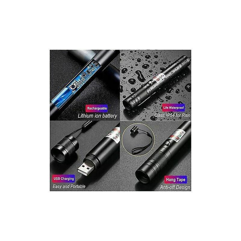 Pointeur laser vert longue distance haute puissance, stylo pointeur laser, randonnée rechargeable, chargement USB - 3