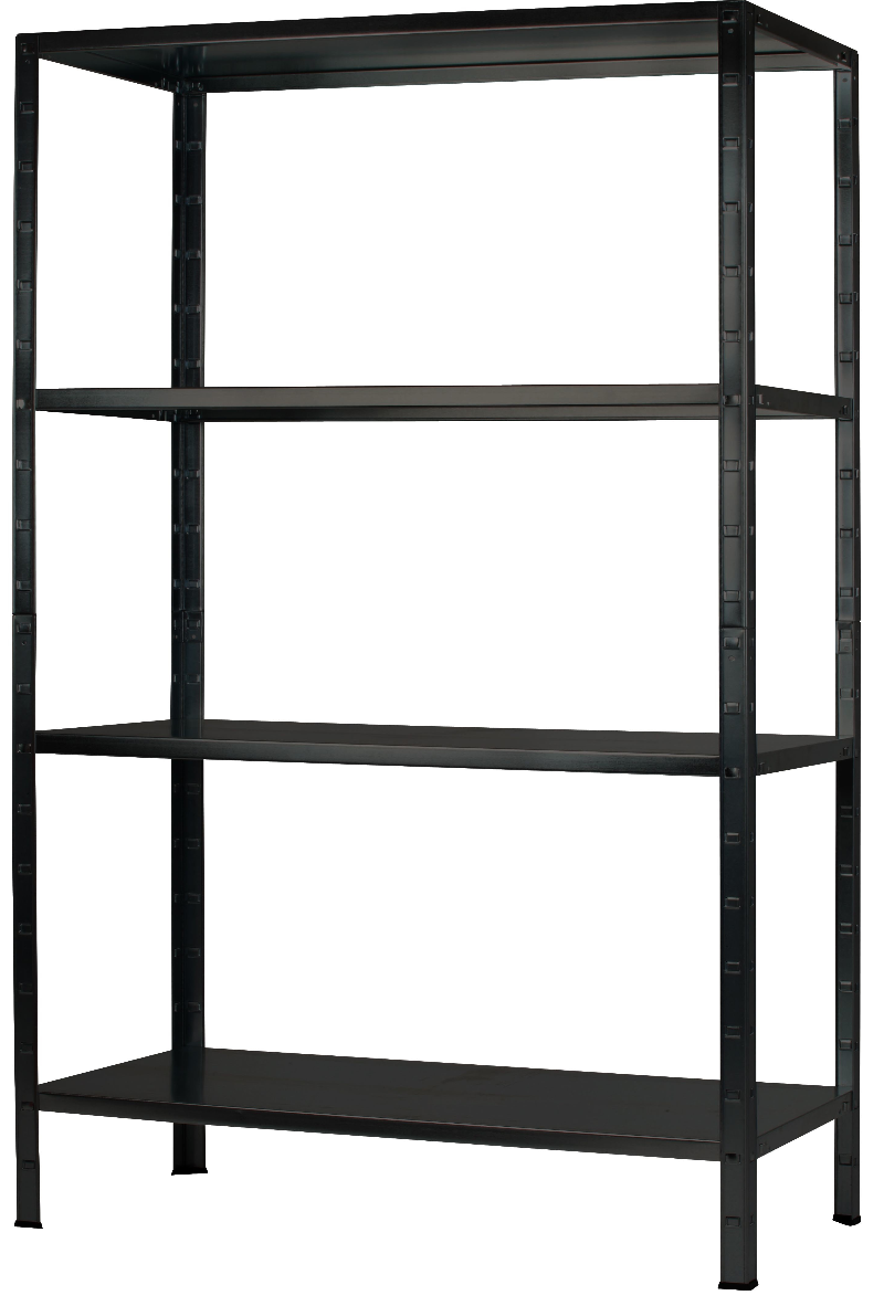Etagère Métallique Charges Lourdes 2 Tablettes Bois 150 Kg Par Niveau - 43 X 100 X 40 Cm Noir