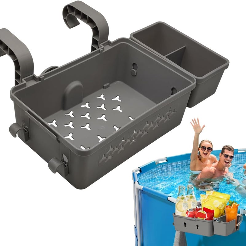 Kosz do przechowywania przy basenie, grube kosze na akcesoria do basenów naziemnych, uchwyt na kubki basenowe, grube rozwiązanie do przechowywania nad