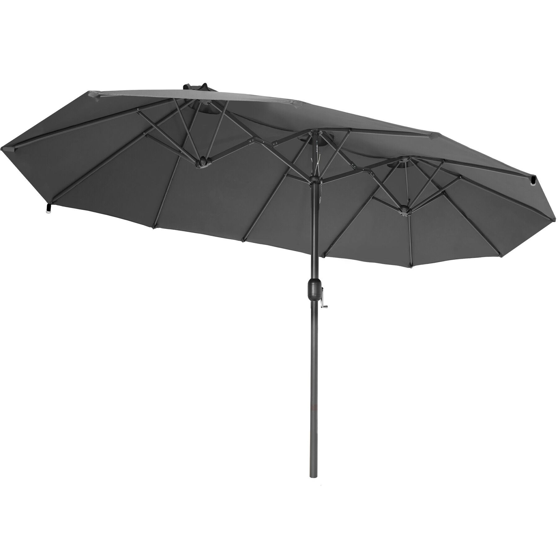 Tectake Parasol SILIA en aluminium 460 x 270 cm - gris - 2