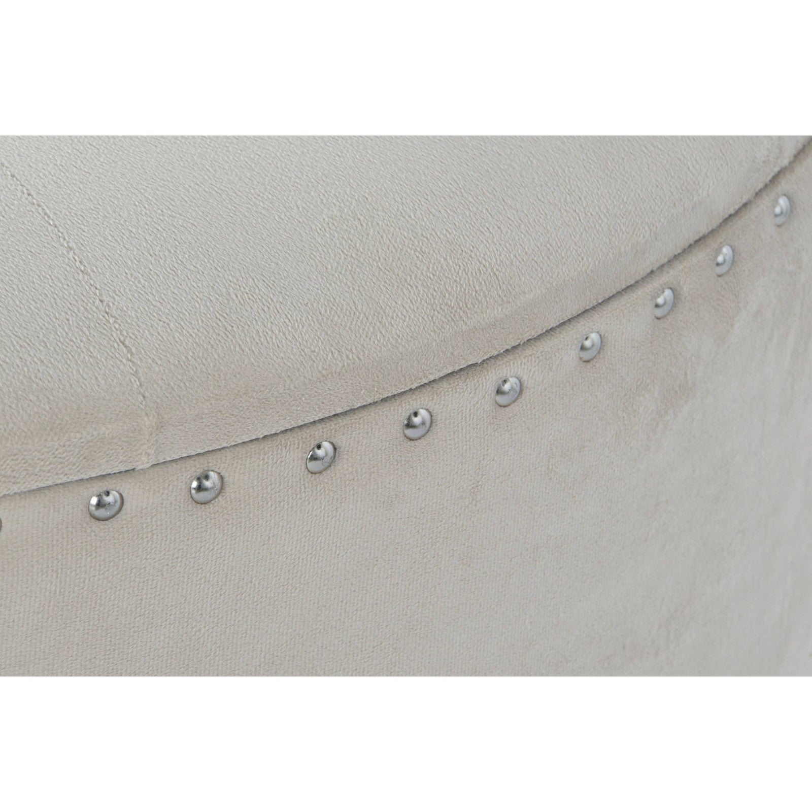 Pouf élégant en polyester pour entrée confortable 80 x 80 x 43 cm Beige clair nuancé d'argenté - 3