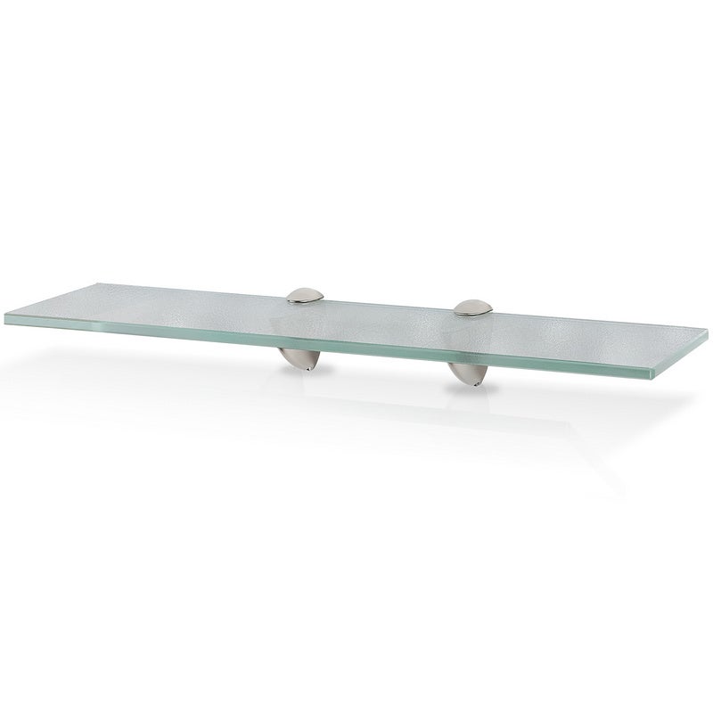 Étagère Flottante En Verre Trempé 60x10 Cm - 8 Mm D'Épaisseur, Charge 10 Kg, Pour Salle De Bain, Salon, Chambre - 4