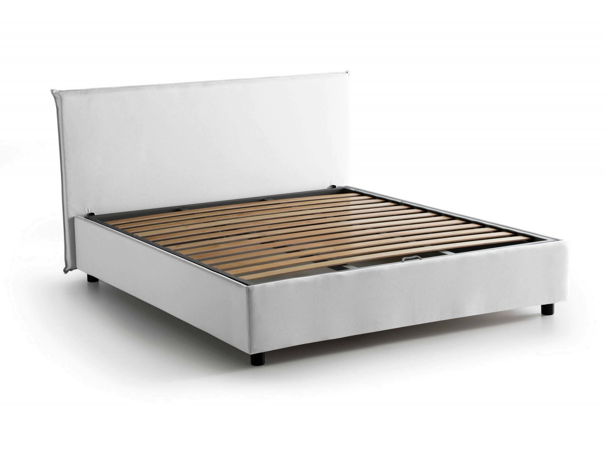 Lit Double Made in Italy, Matelas Inclus Déhoussable, avec Rangement, Blanc - Anassimene - 8