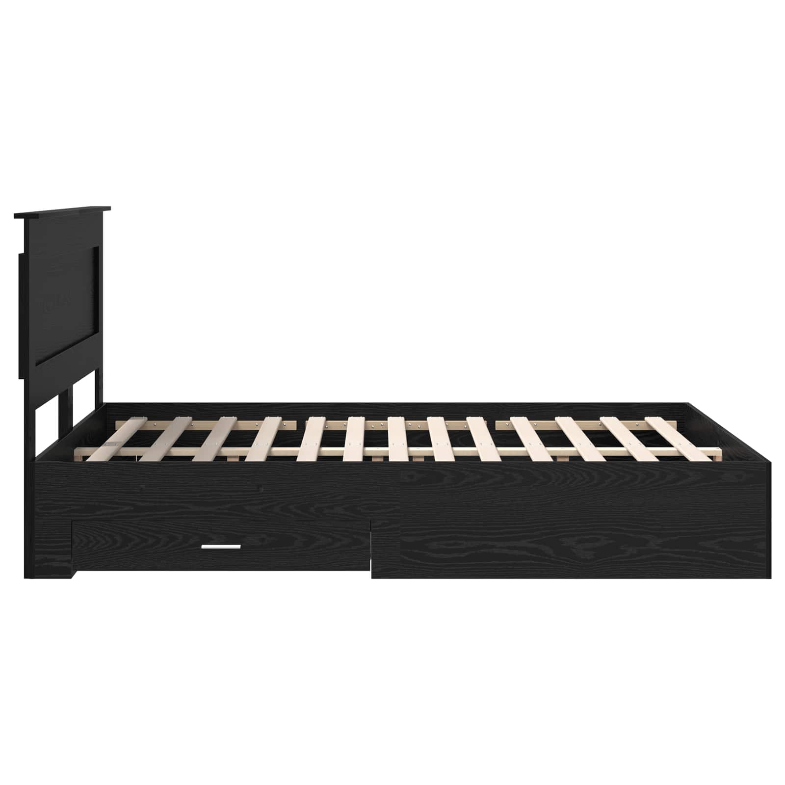 Cadre de lit chêne noir 140 x 190 cm panneau de bois - 9
