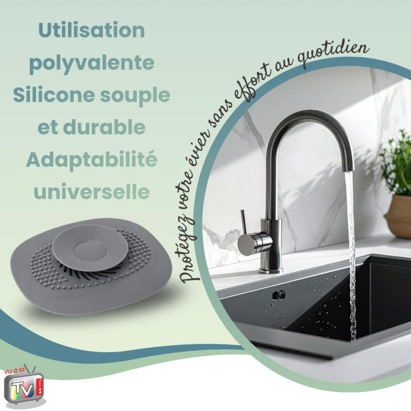 VENTEO - Bouchon Evier Cuisine X 3 | Bouchon Evier Filtrant pour Canalisations | Attrape Cheveux Douche et Lavabo | Système de Rétention des Impuretés - 4