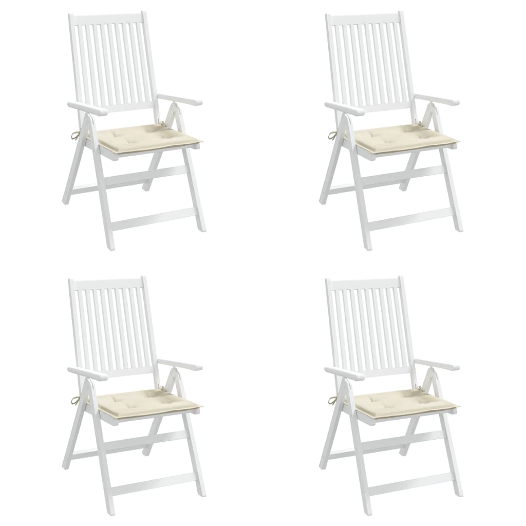 Coussins de chaise de jardin lot de 4 crème 40x40x3 cm - 4