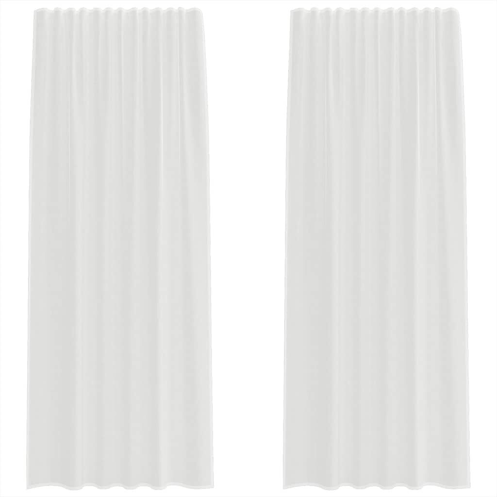 Zasłony Voile 100% Poliester 140x225 cm Półprzezroczyste Łatwe w Zawieszeniu Do Sypialni Salonu Biały – ComfortXL Outdoor Living