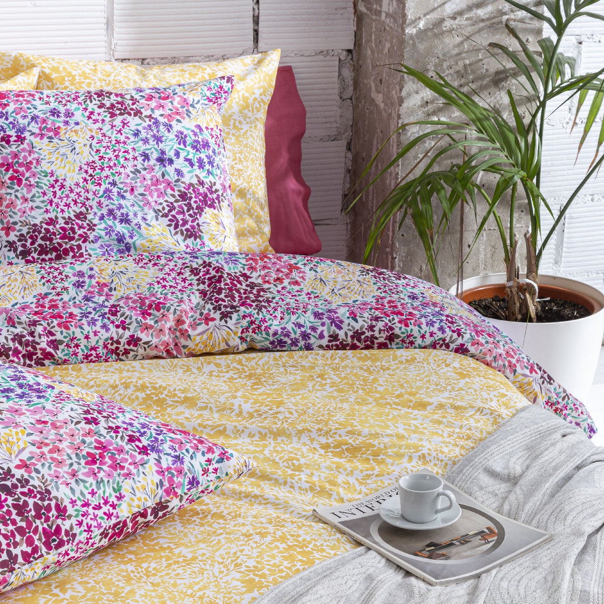 Housse de couette réversible en coton KASAI A-B 240x220 cm Multicolore - 6