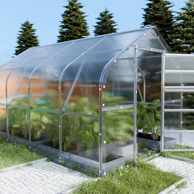 Szklarnia KLASIKA DROP 10 m², 2,5 m x 4 m, 4 mm z powłoką z poliwęglanu 1szt.