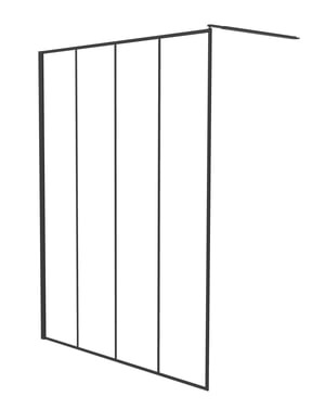 Ondée - Paroi Italienne Aspect Verrière 120 X 200 Cm Ép. 8 Mm Quatre Bandes Sérigraphie Peinte Noire - Veria