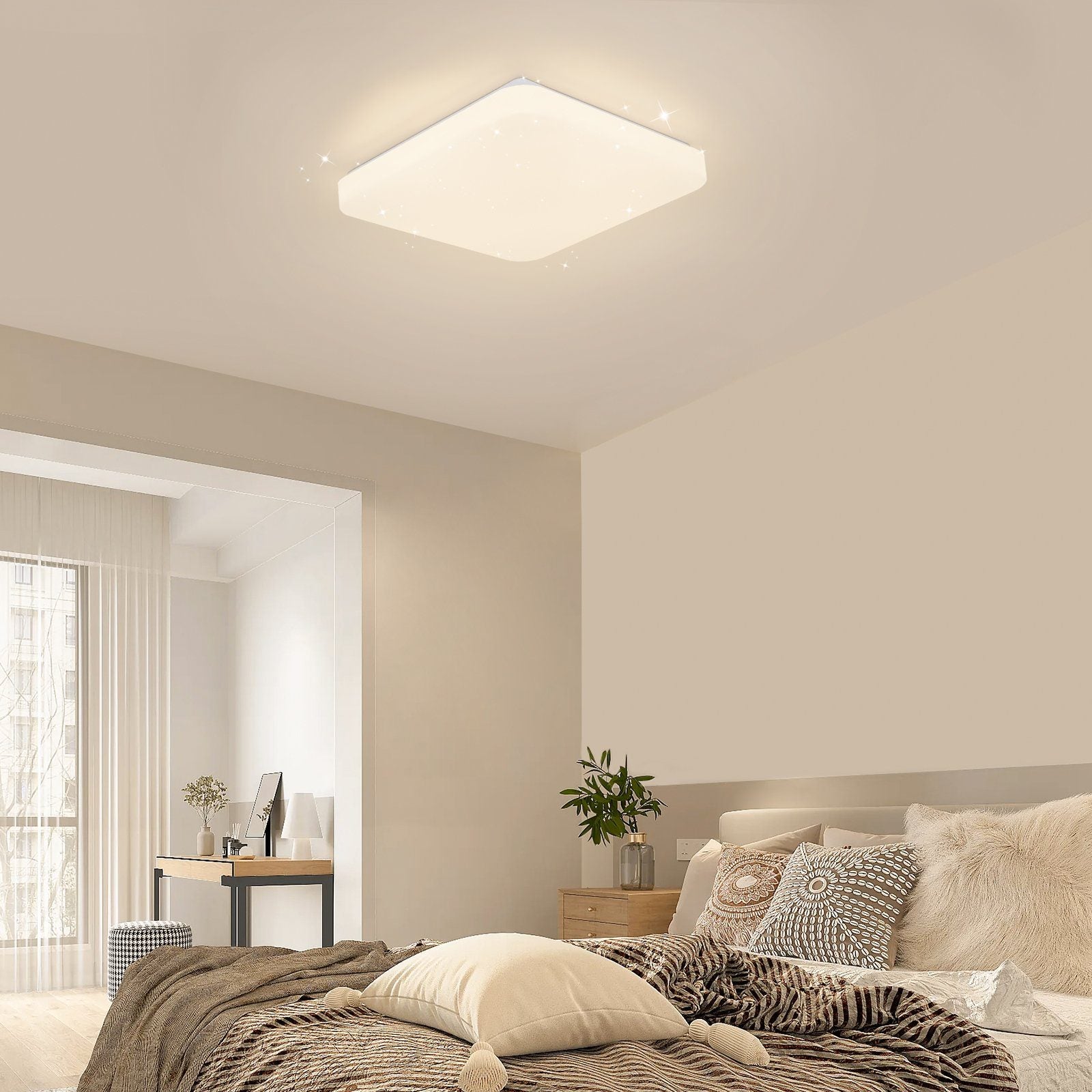 NETTLIFE Plafoniera LED Cielo Stellato Lampada per con Telecomando 37 W Lampada per Cameretta per Bambini Lampada Quadrata 28 cm per Corridoio - 2