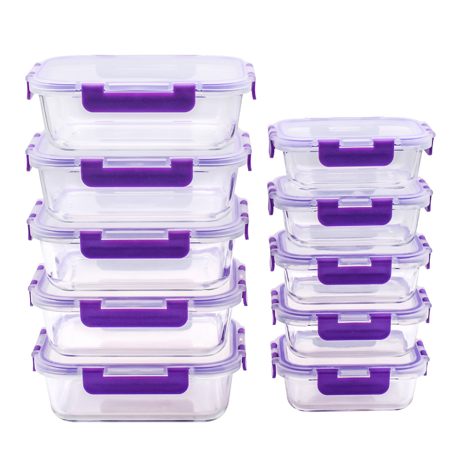Recipientes de Cristal Para Alimentos - 20 Piezas (10 recipientes y 10 tapas) - 6