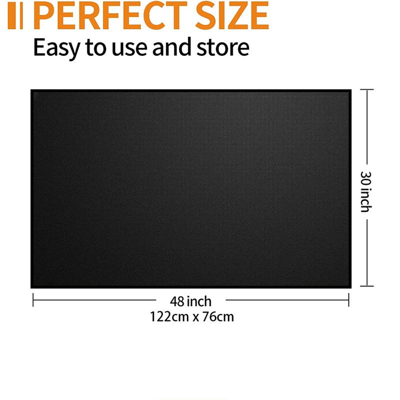 Tapis ignifuge isolant thermique noir, résistant à la chaleur jusqu'à 1093°C, 122cm*76cm - 2