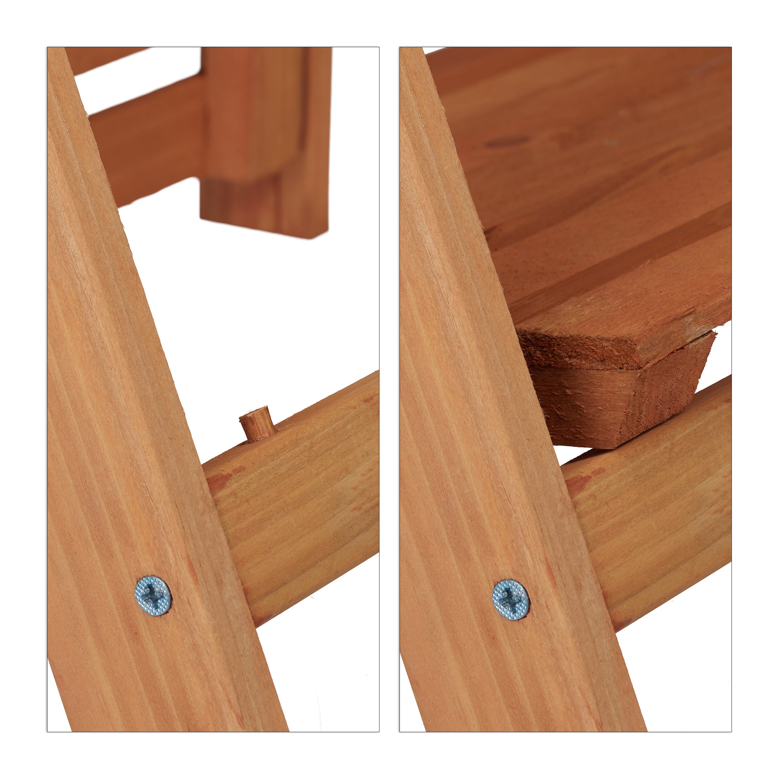 Escalier pour plantes bois échelle plante support intérieur HxlxP: 107,5 x 41 x 25 cm 3 niveaux, marron, Relaxdays - 7