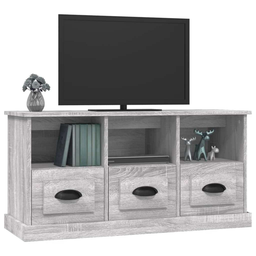 Meuble TV sonoma gris 100x35x50 cm bois d'ingénierie - COMFORTXL - 3