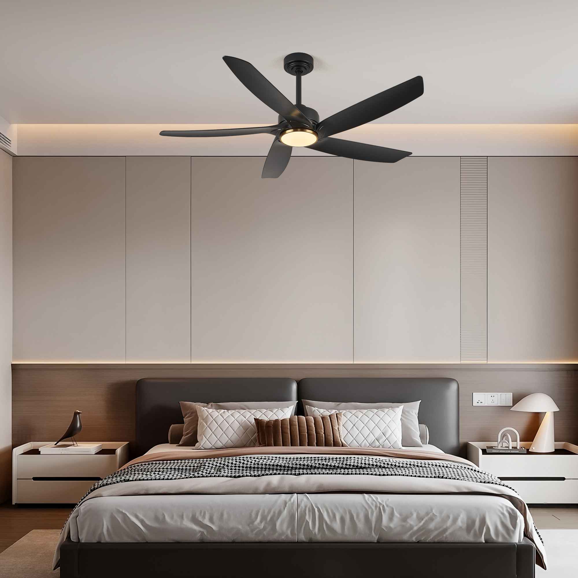 Ventilateur Plafond 132cm Moderne avec LED, Télécommande APP, 6 Vitesses, Réversible, Mode Veilleuse - 2