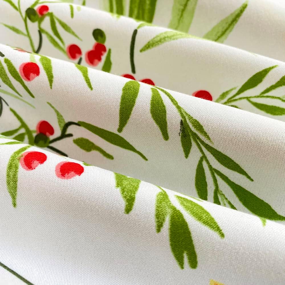 Housse de Couette 220x240 Fleurs Feuilles Motif Coloré Vert Blanc Floral Parure de Doux Microfibre Lit Linge avec Taies d'oreiller 50x75 cm - 4