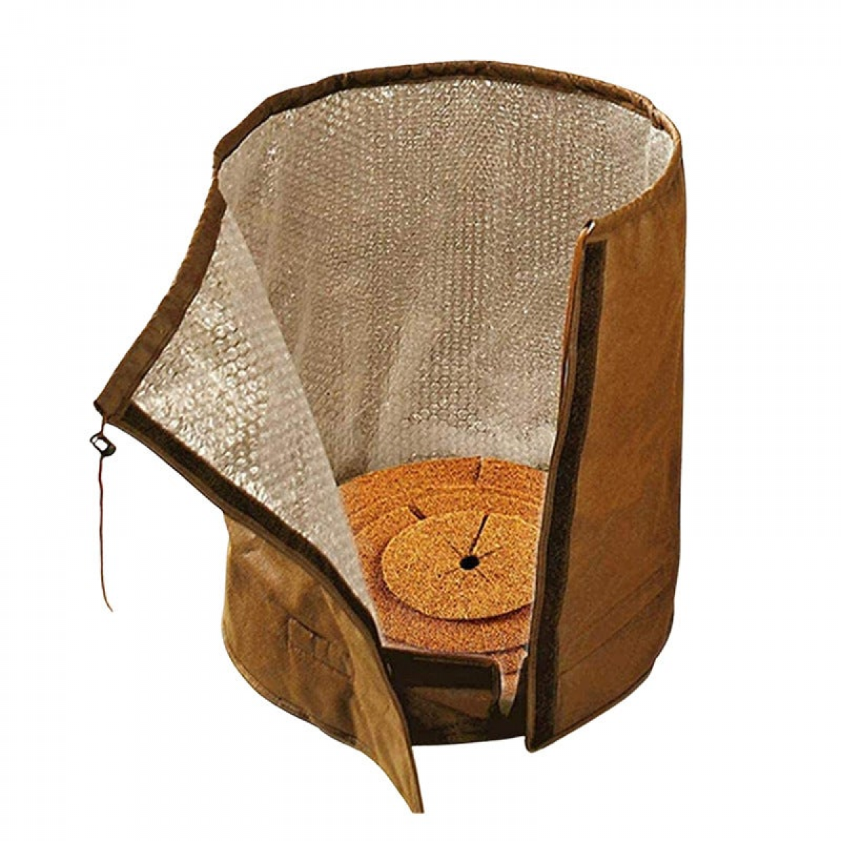 1 geantă izotermă pentru ghivece (maro, 45 cm x 50 cm), protecție reutilizabilă pentru plante de iarnă