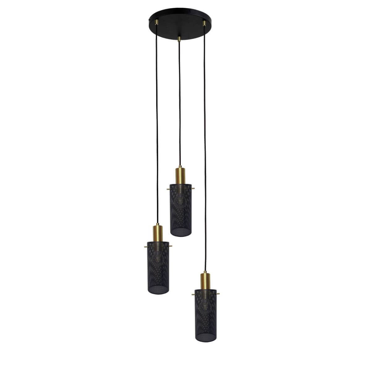 Lampa wisząca TIRANA czarna 3 x E27 x 15W wym: 150 x 40 x 40 cm Light Prestige