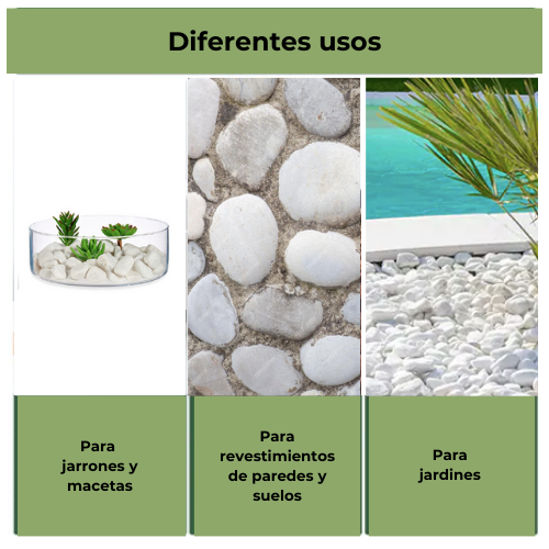 Canto rodado Blanco, Piedra Decorativa Jardín Blanca 60- 100 mm 10 kg - 4