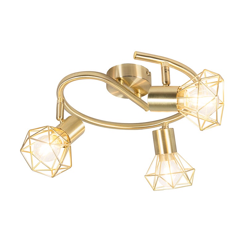 Reflektor art deco mosiądz regulowany i pochylany 3-światła - Mosh