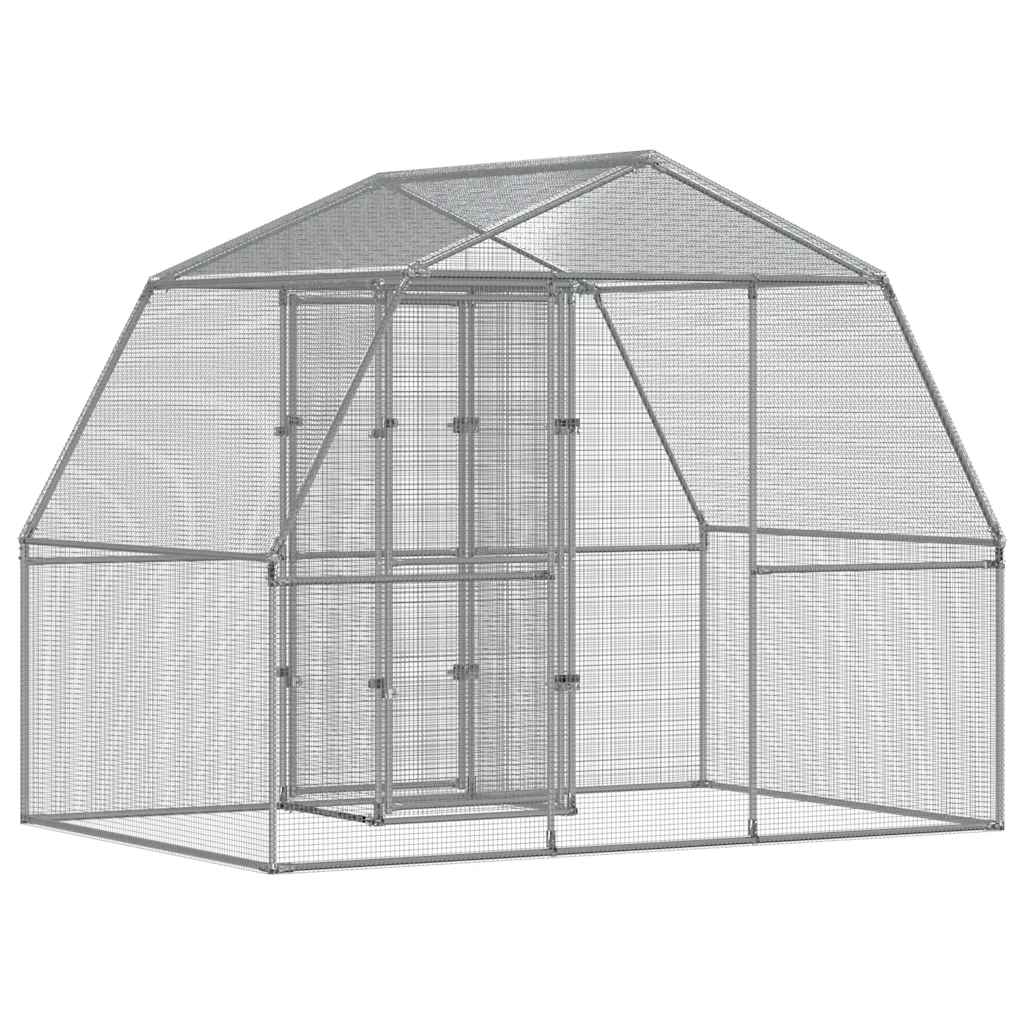 Gaiola para pássaros com porta aço galvanizado prateado - 6